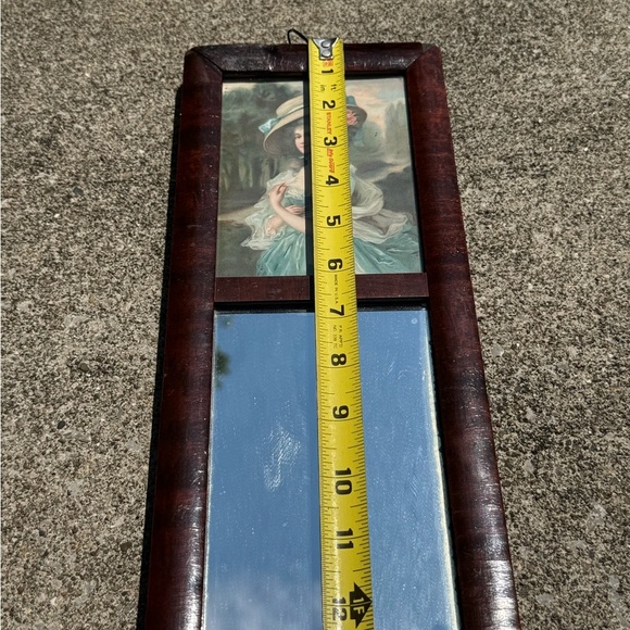 Antique Wall Mirror of Marie Antoinette in beautiful tiger's eye wooden frame - Picture 5 of 8